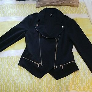 Black with gold zipper fashion jacket